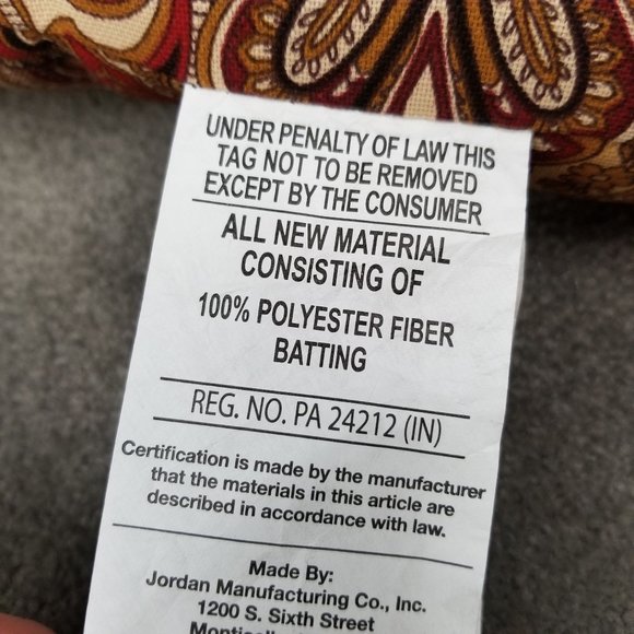 Golden Ridge Throw Pillow Gold Burgundy Multicolor Printed 16x11x4 - New - Picture 4 of 7